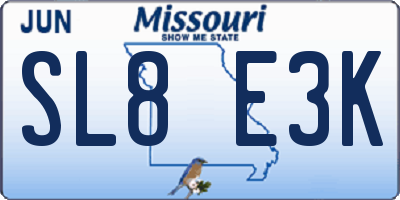 MO license plate SL8E3K
