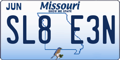 MO license plate SL8E3N