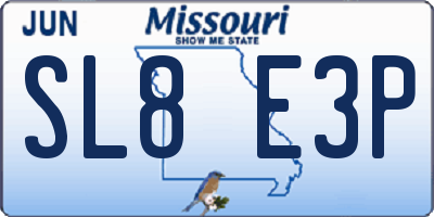 MO license plate SL8E3P