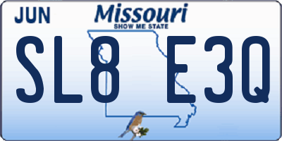 MO license plate SL8E3Q