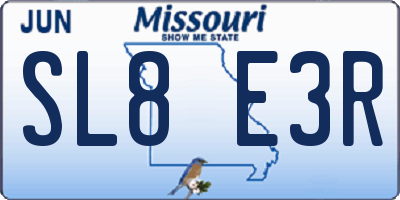 MO license plate SL8E3R