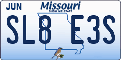 MO license plate SL8E3S
