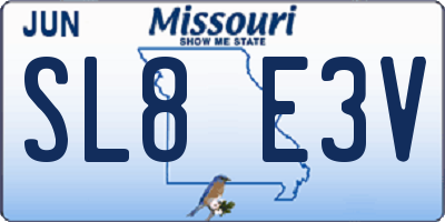 MO license plate SL8E3V