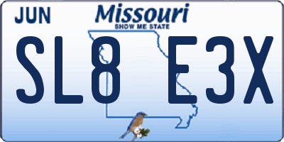 MO license plate SL8E3X