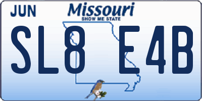 MO license plate SL8E4B