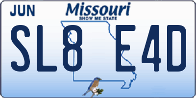 MO license plate SL8E4D