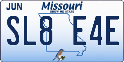 MO license plate SL8E4E