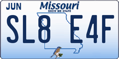 MO license plate SL8E4F