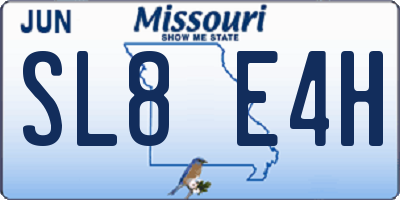 MO license plate SL8E4H