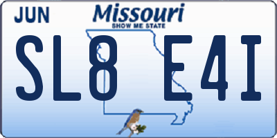 MO license plate SL8E4I