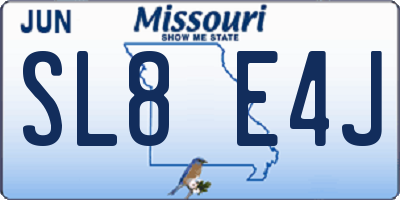 MO license plate SL8E4J