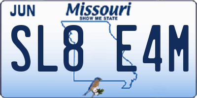 MO license plate SL8E4M