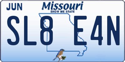 MO license plate SL8E4N