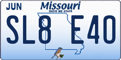 MO license plate SL8E4O