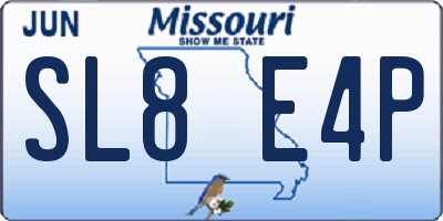 MO license plate SL8E4P