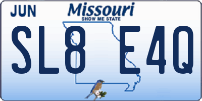 MO license plate SL8E4Q