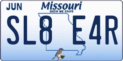 MO license plate SL8E4R