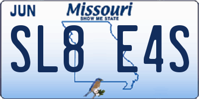 MO license plate SL8E4S