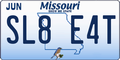 MO license plate SL8E4T