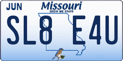 MO license plate SL8E4U