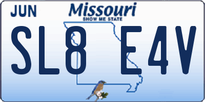 MO license plate SL8E4V
