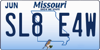 MO license plate SL8E4W