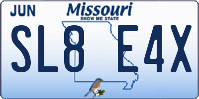 MO license plate SL8E4X