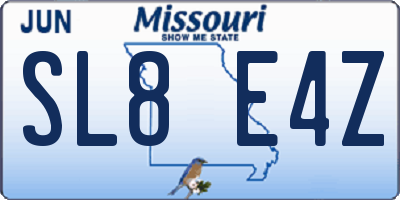 MO license plate SL8E4Z