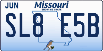 MO license plate SL8E5B