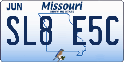 MO license plate SL8E5C