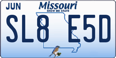 MO license plate SL8E5D