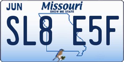 MO license plate SL8E5F