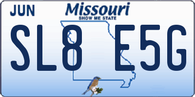 MO license plate SL8E5G