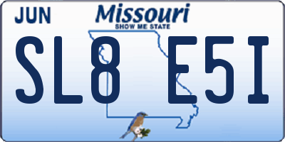 MO license plate SL8E5I