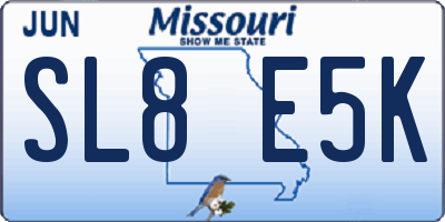MO license plate SL8E5K