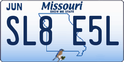 MO license plate SL8E5L