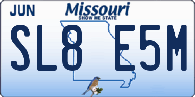 MO license plate SL8E5M