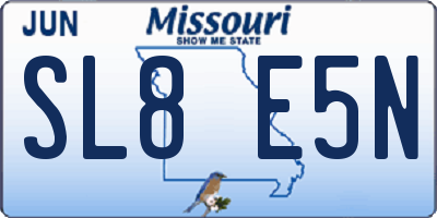 MO license plate SL8E5N