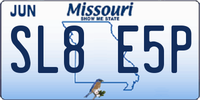 MO license plate SL8E5P
