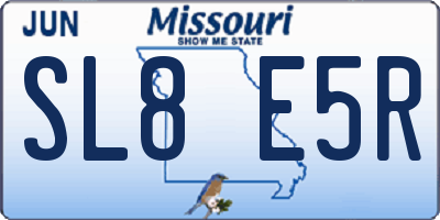 MO license plate SL8E5R