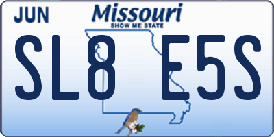 MO license plate SL8E5S