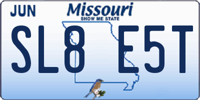 MO license plate SL8E5T