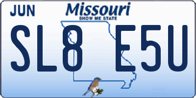MO license plate SL8E5U