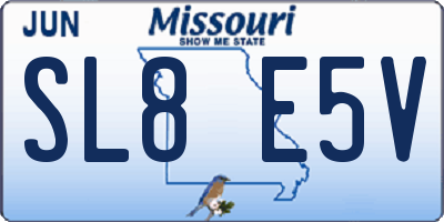MO license plate SL8E5V
