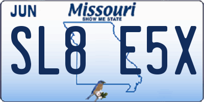 MO license plate SL8E5X