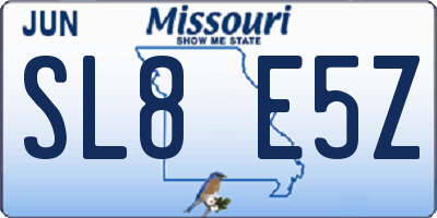MO license plate SL8E5Z