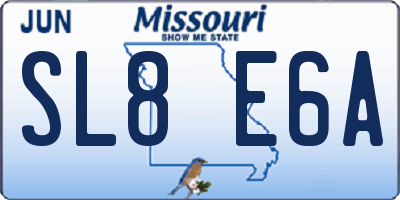 MO license plate SL8E6A