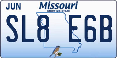 MO license plate SL8E6B
