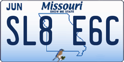 MO license plate SL8E6C