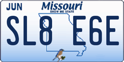 MO license plate SL8E6E